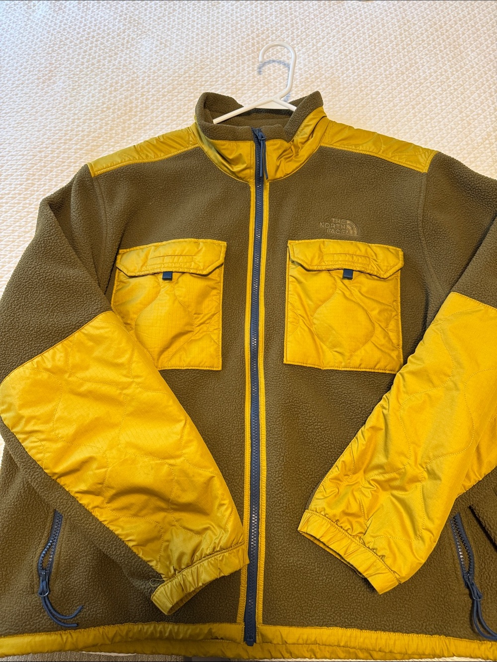 The North Face Olive Green & Yellow Lightweight Fleece Jacket